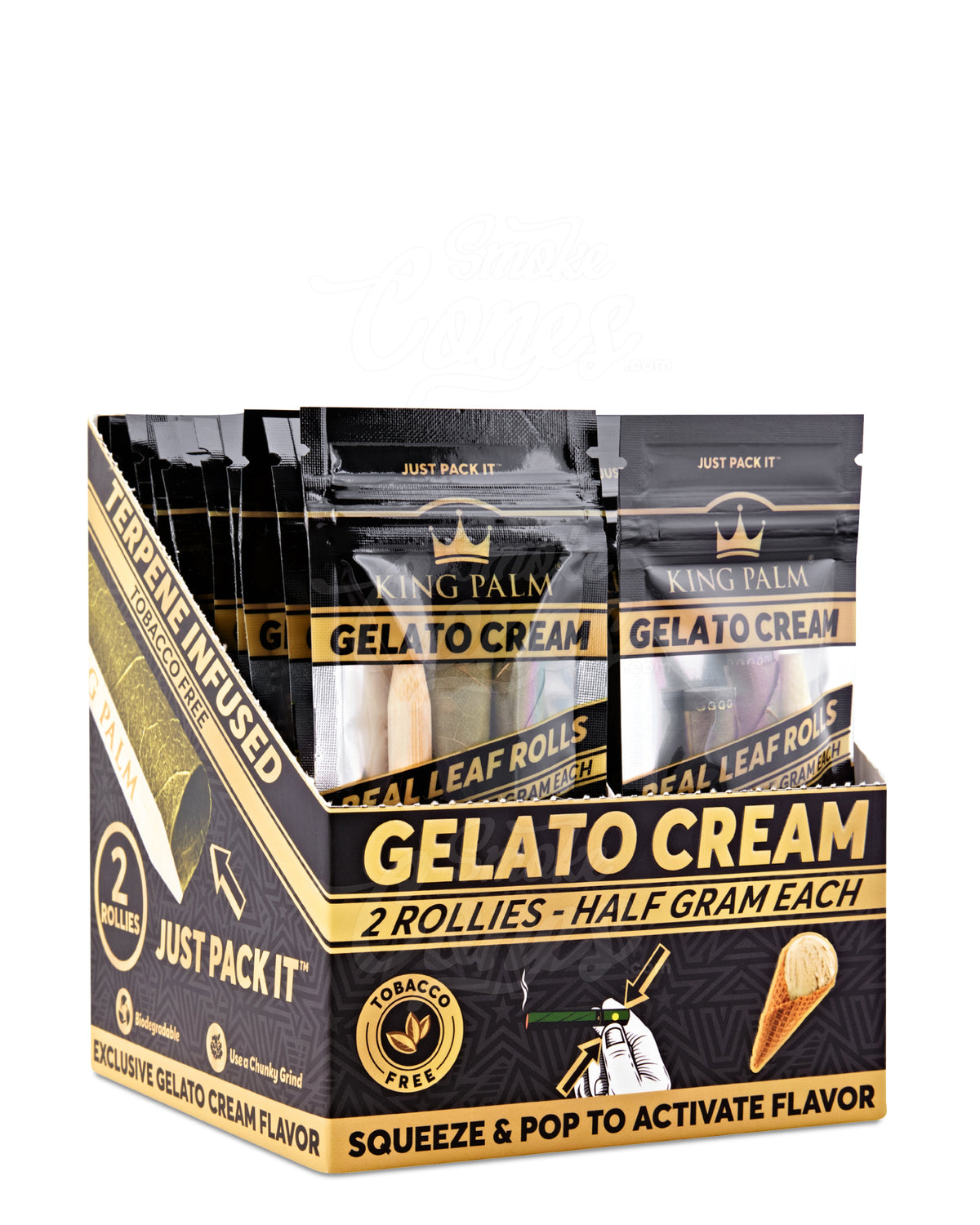 King Palm Gelato Cream Natural Rollie Leaf Blunt Wraps 20/Box