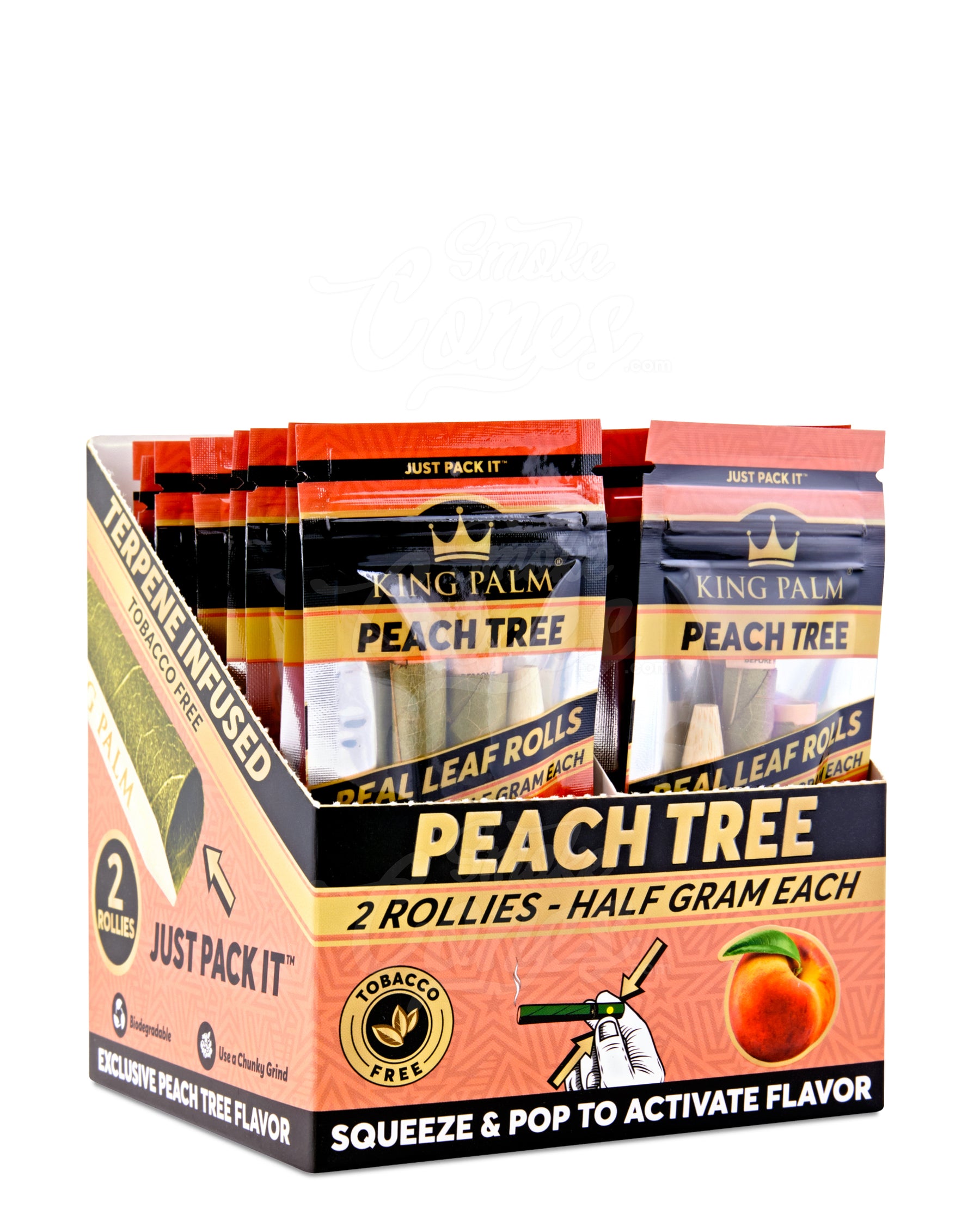 King Palm Peach Tree Natural Rollie Leaf Blunt Wraps 20/Box