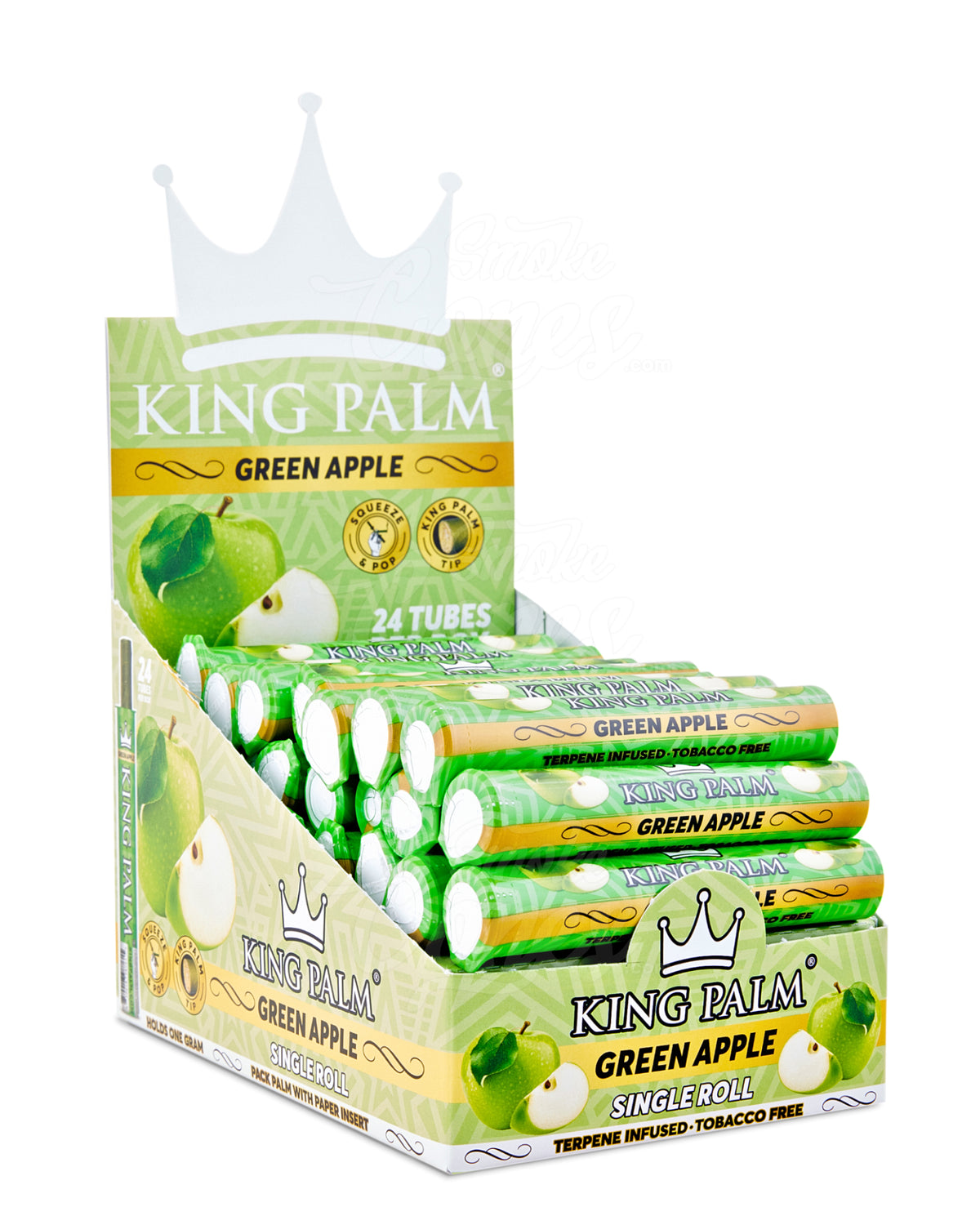 King Palm Green Apple Natural Mini Leaf Tube Wraps 24/Box