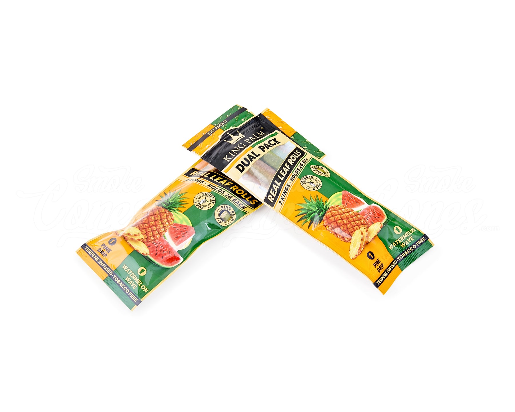 King Palm Pine Drip/Watermelon Flavor Natural Leaf Dual Blunt Wraps 20/Box