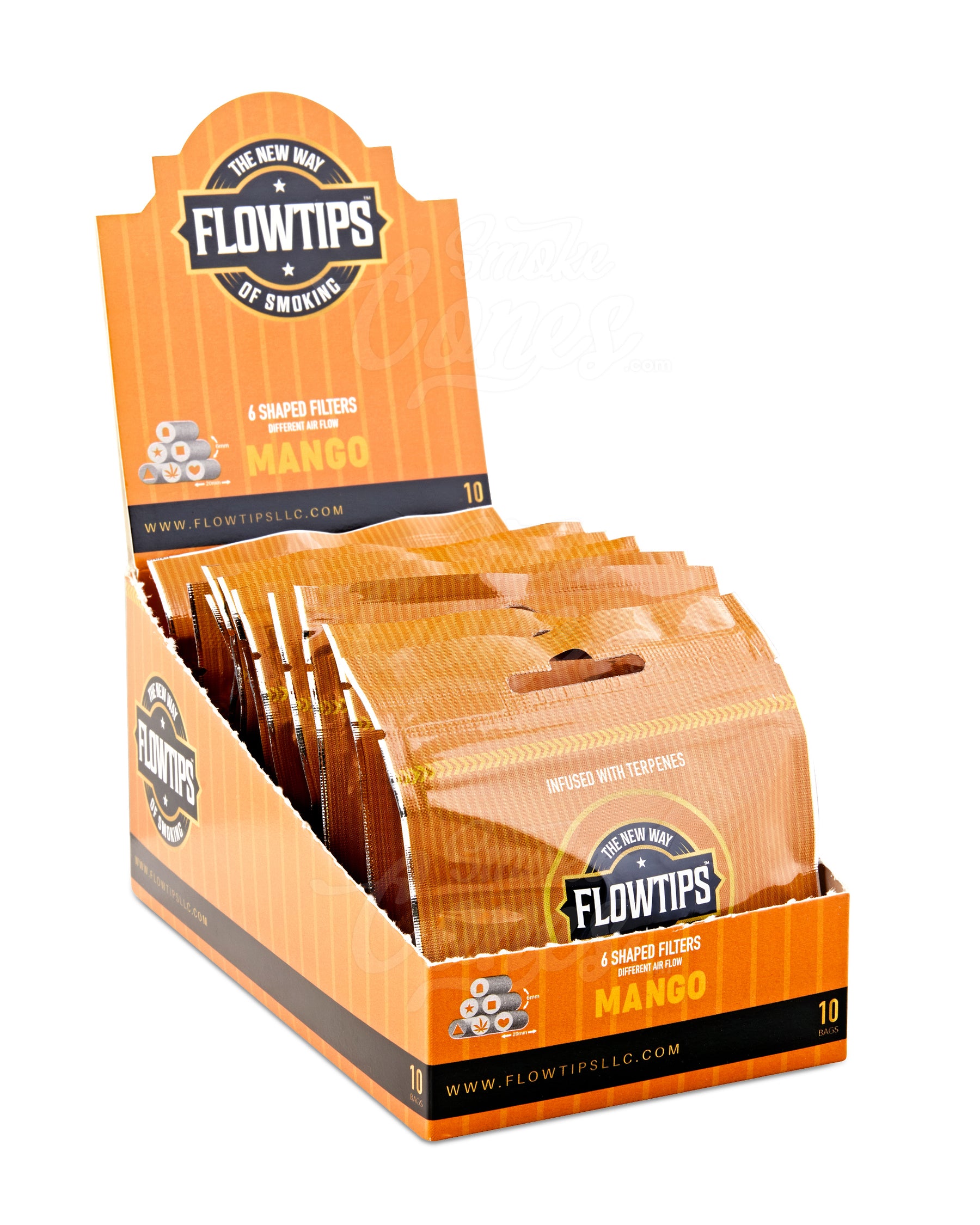 FLOWTIPS 20mm Terpene-Infused Mango Filter Tips 10/Box - 1