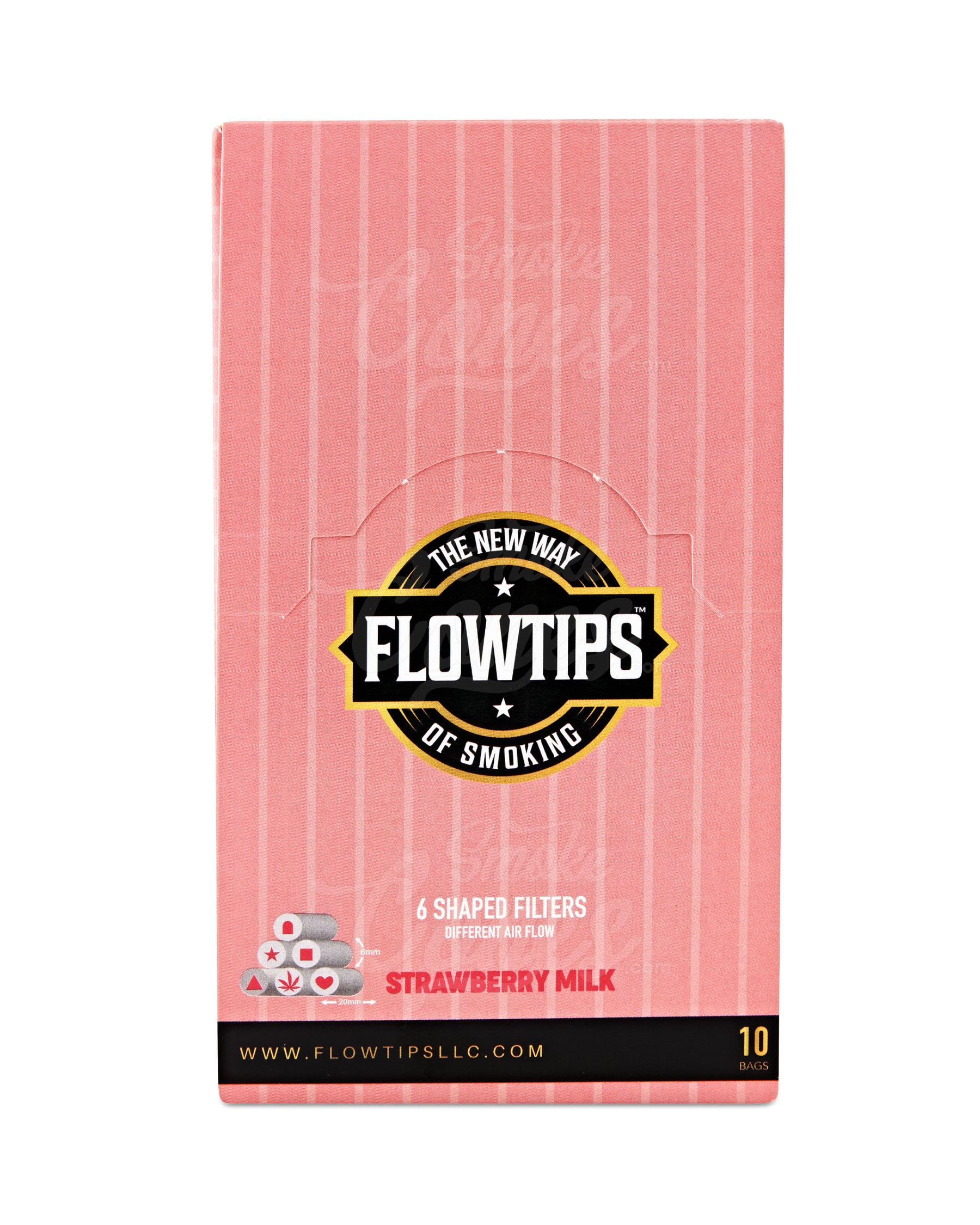 FLOWTIPS 20mm Terpene-Infused Strawberry Milk Filter Tips 10/Box