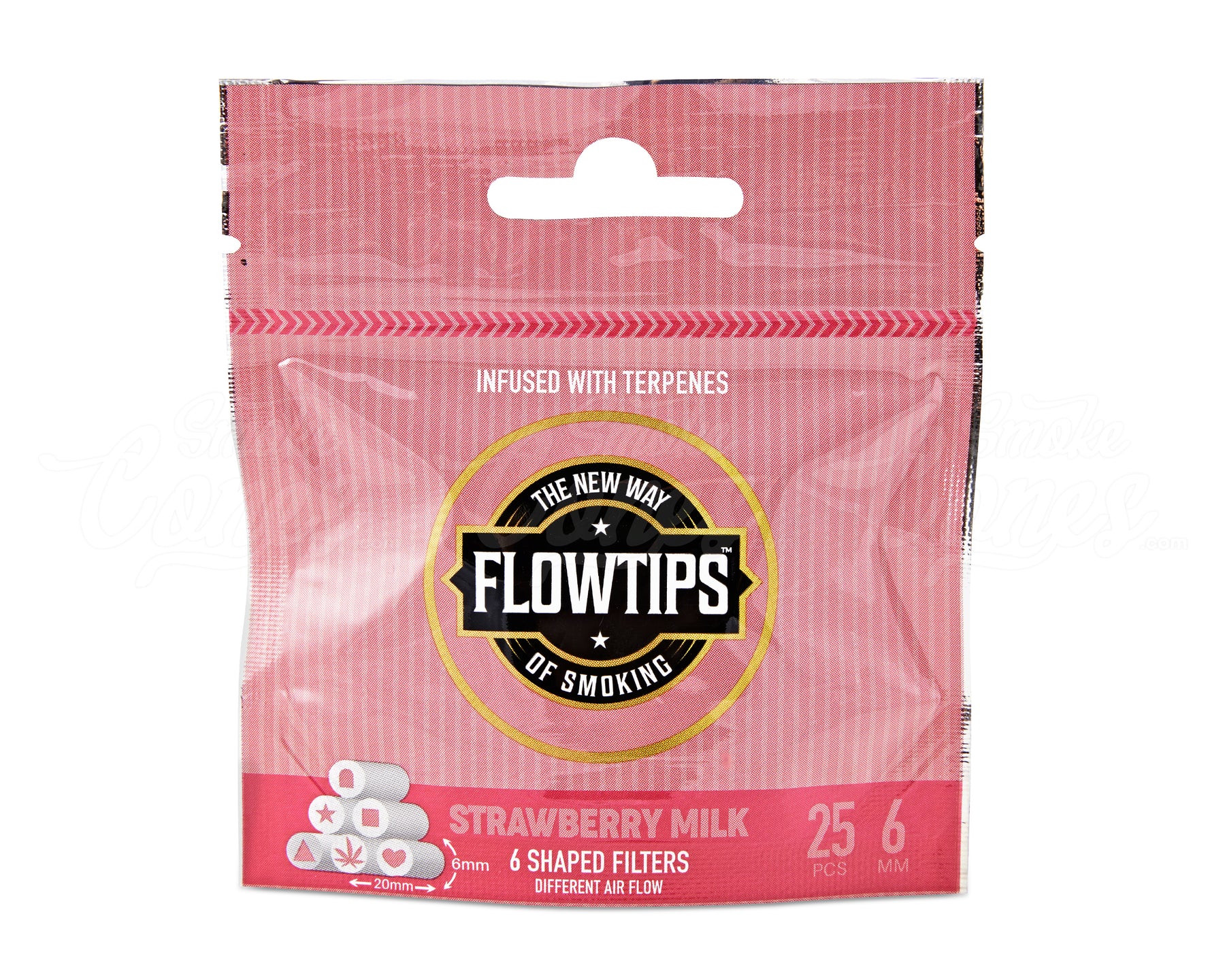 FLOWTIPS 20mm Terpene-Infused Strawberry Milk Filter Tips 10/Box