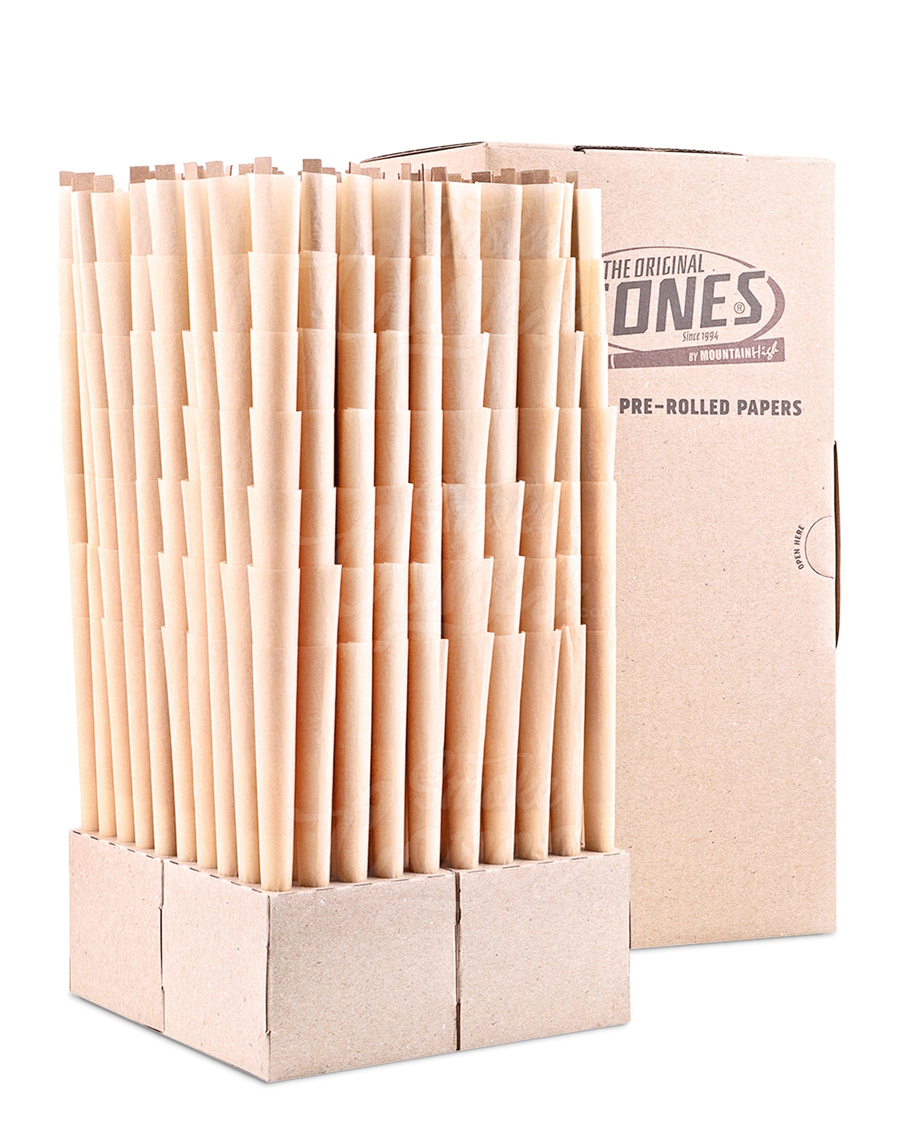 The Original Cones 140mm Party Size Unbleached Paper Pre Rolled Cones w/ Filter Tip 700/Box