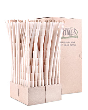 The Original Cones 84mm 1 1/4 Size Organic Hemp Paper Pre Rolled Cones w/ Filter Tip 900/Box