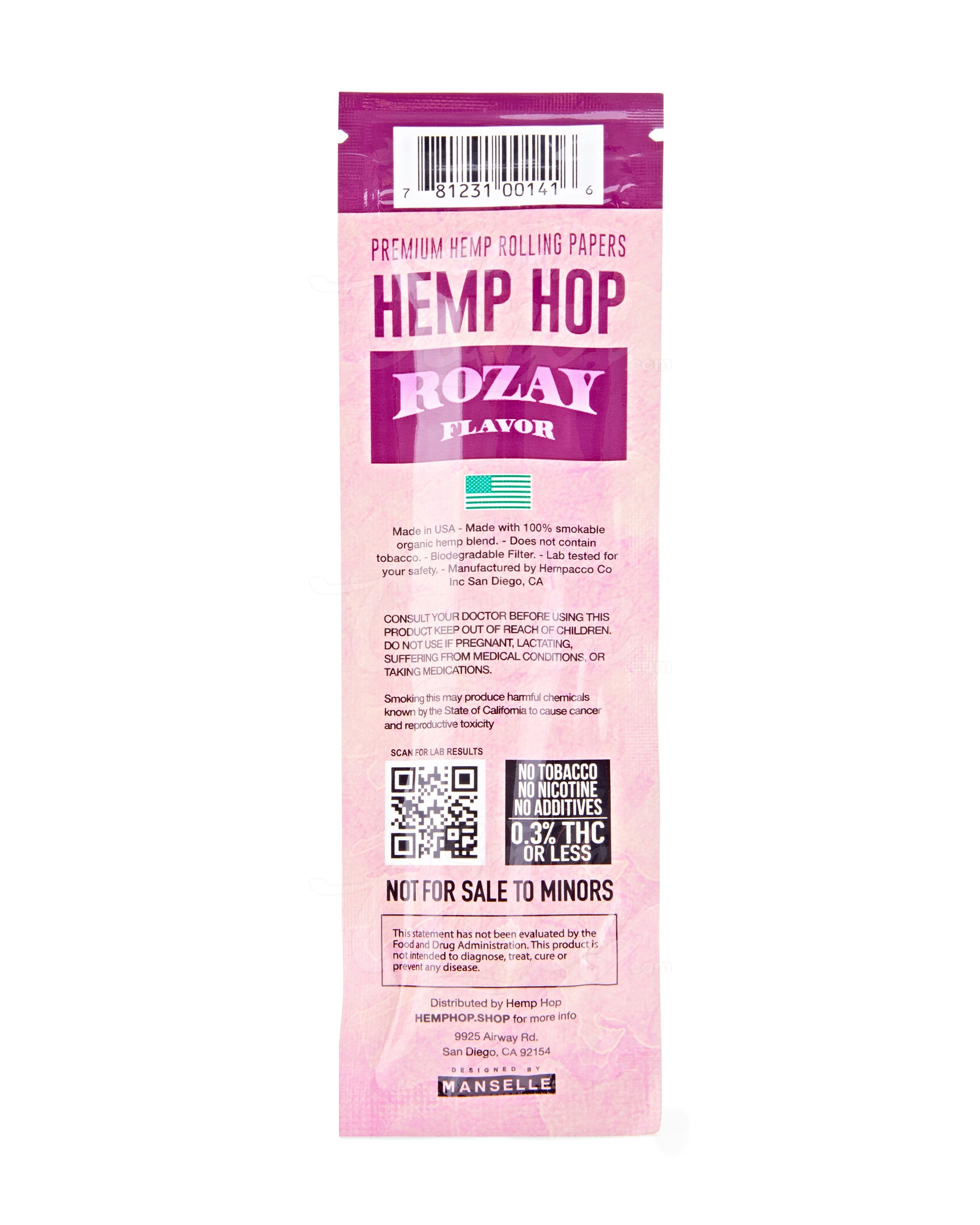 Hemp Hop Rozay Organic Hemp Blunt Wraps - 25/Box