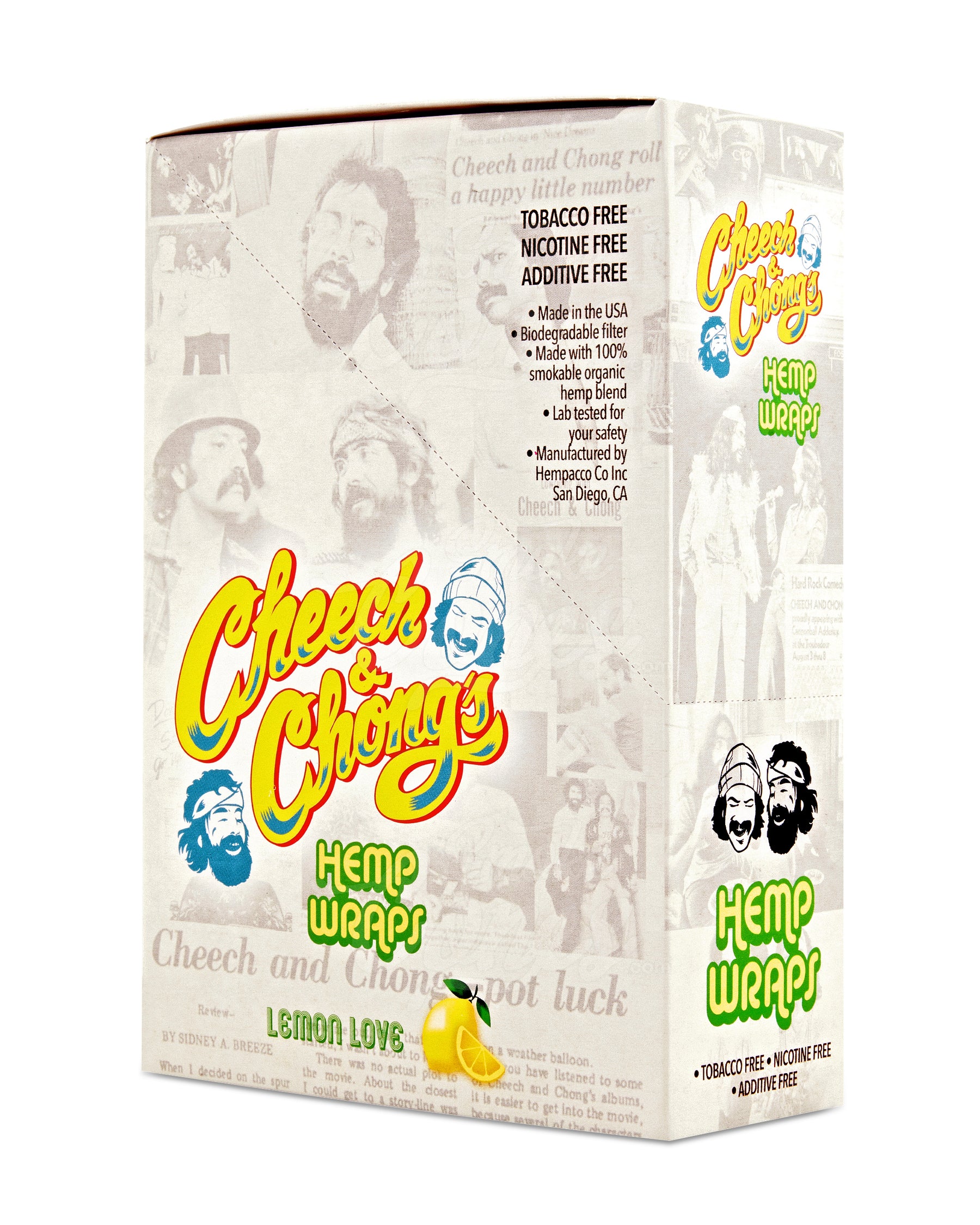 Cheech & Chong's Lemon Love Organic Hemp Blunt Wraps - 25/Box