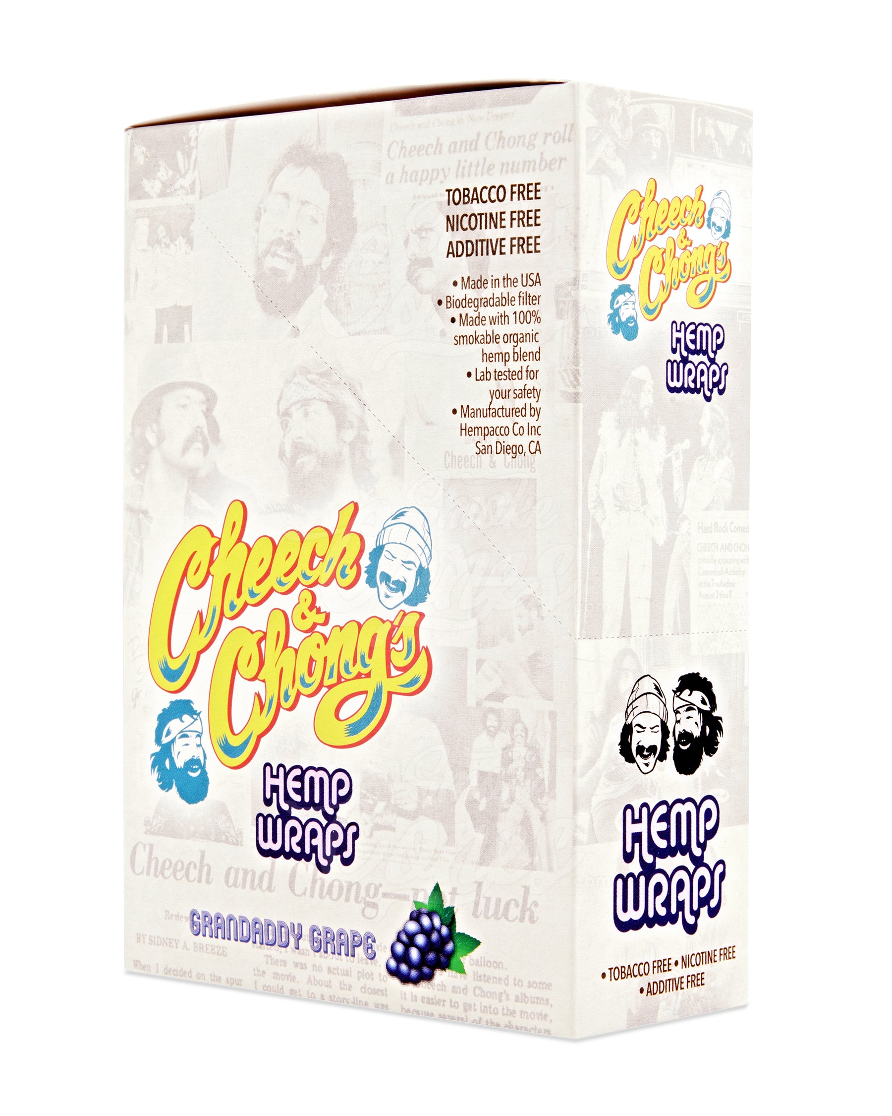 Cheech & Chong's Grandaddy Grape Organic Hemp Blunt Wraps - 25/Box