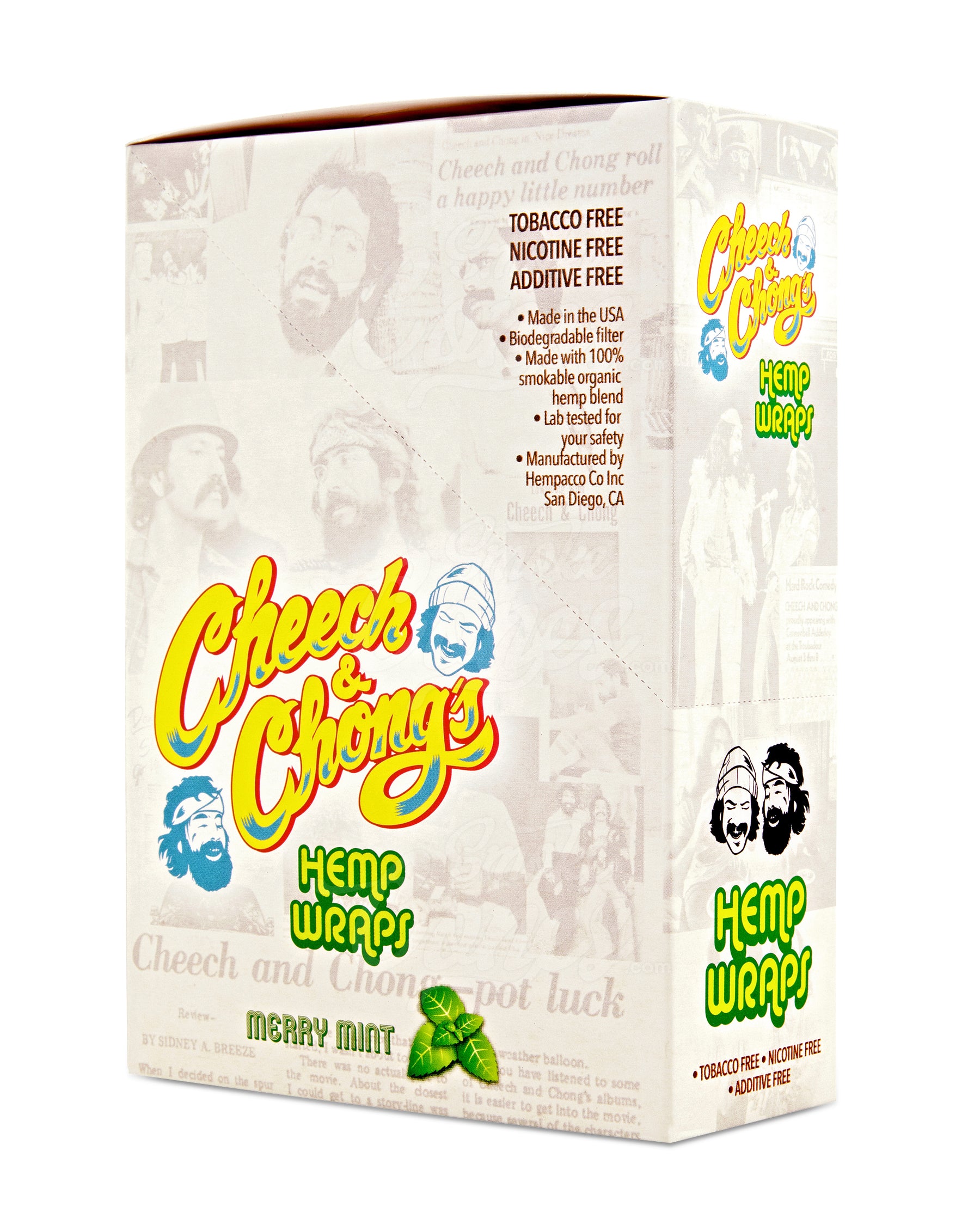 Cheech & Chong's Merry Mint Organic Hemp Blunt Wraps - 25/Box