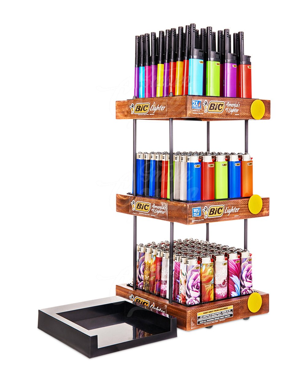 BIC Retail Display Lighters 3 Tier Wooden Display 140/Box - 2