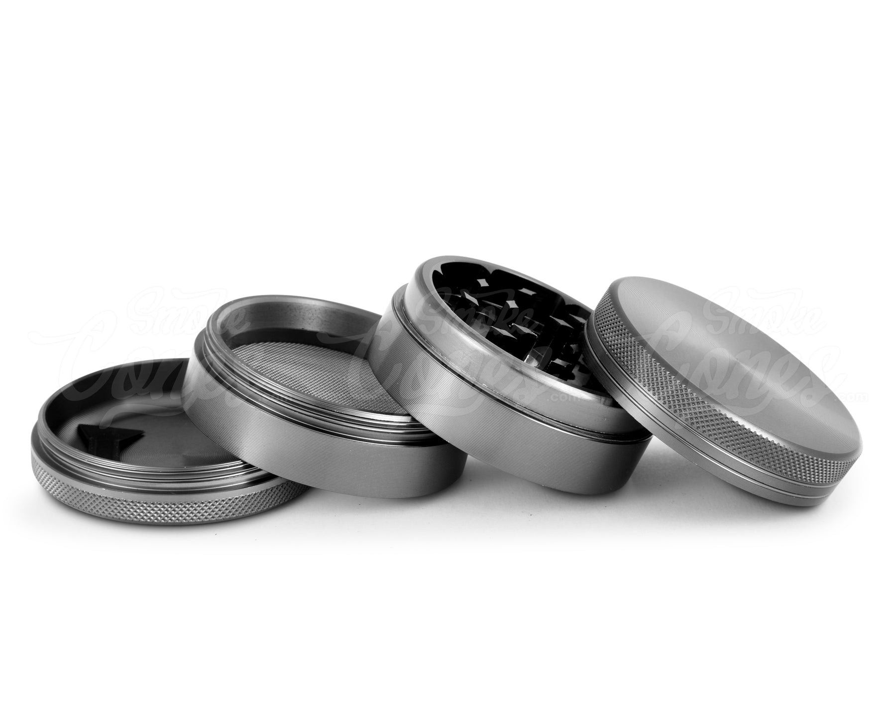 4 Piece 55mm Grey Magnetic CNC Aluminum Metal Grinder w/ Catcher