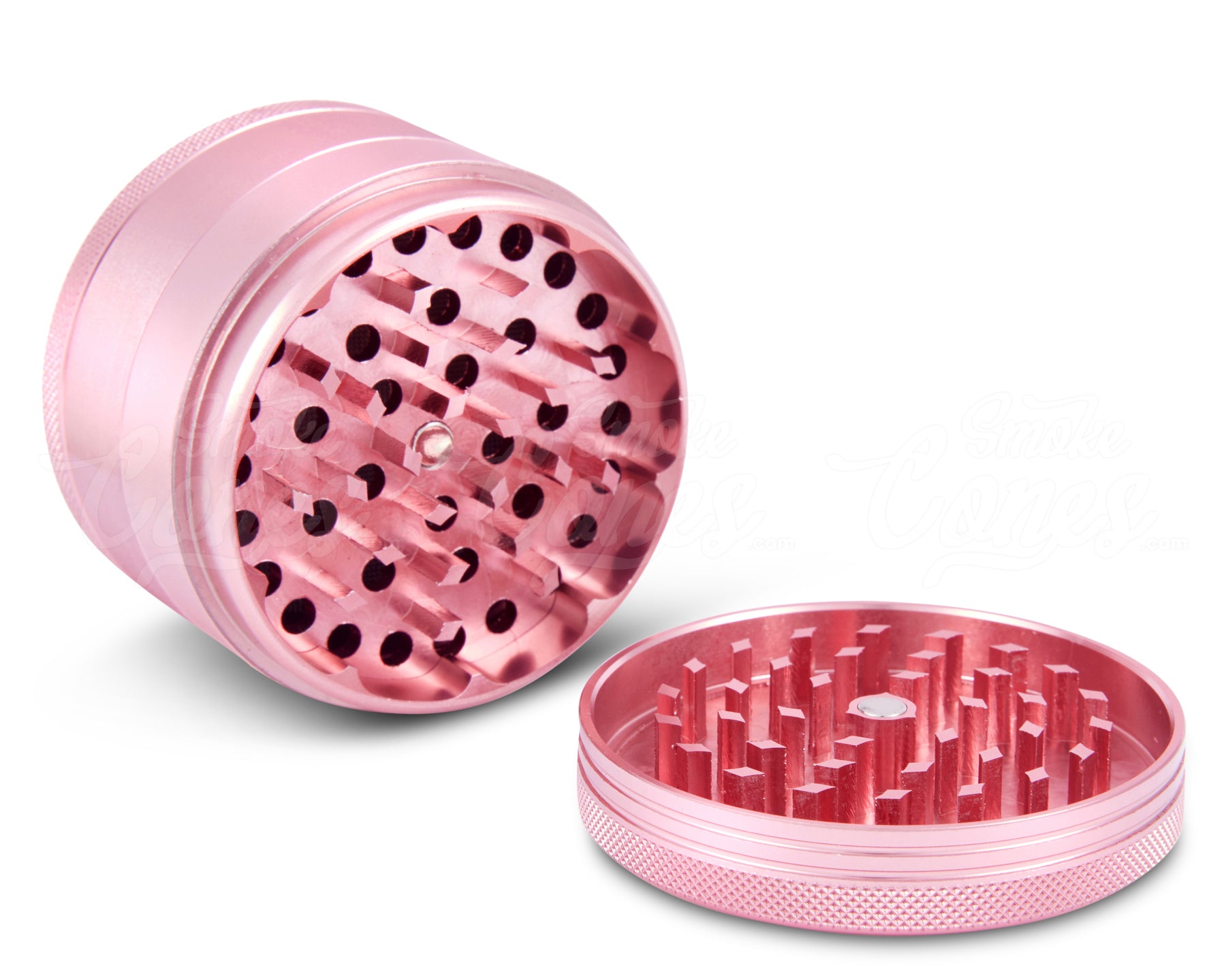 4 Piece 63mm Pink Magnetic Metal Grinder w/ Catcher