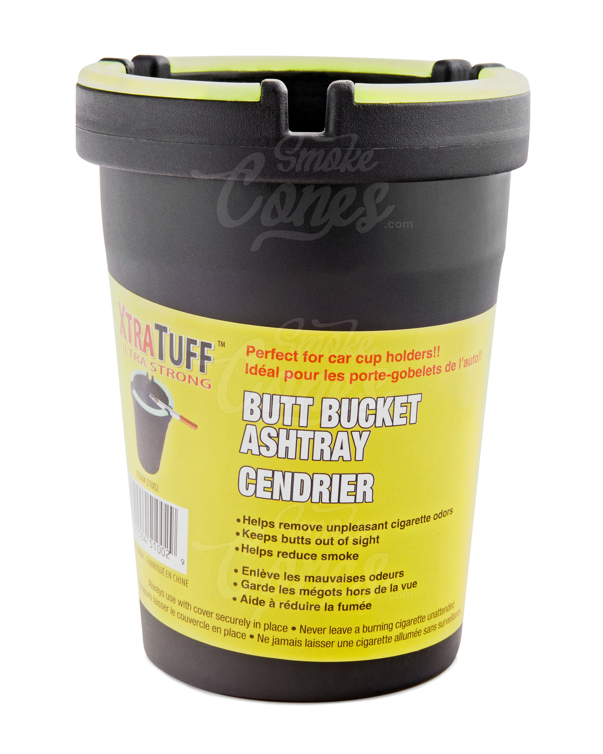 XtraTuff Ultra Strong Butt Bucket Plastic Ash Tray - Black/Glow