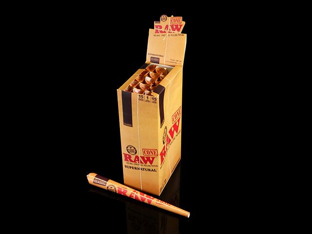 RAW Supernatural 280mm Pre-Rolled Cones 15 Pack Display Case - 1