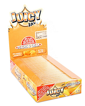 Juicy Jay's 1 1-4 Size Peaches And Cream Flavored Hemp Rolling Papers 24/Box - 1