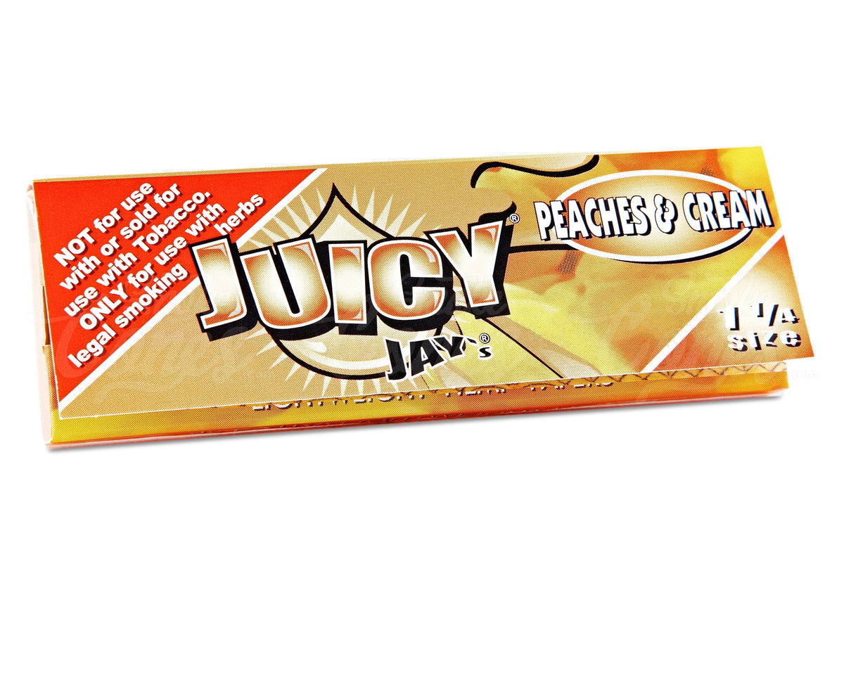 Juicy Jay's 1 1-4 Size Peaches And Cream Flavored Hemp Rolling Papers 24/Box - 2