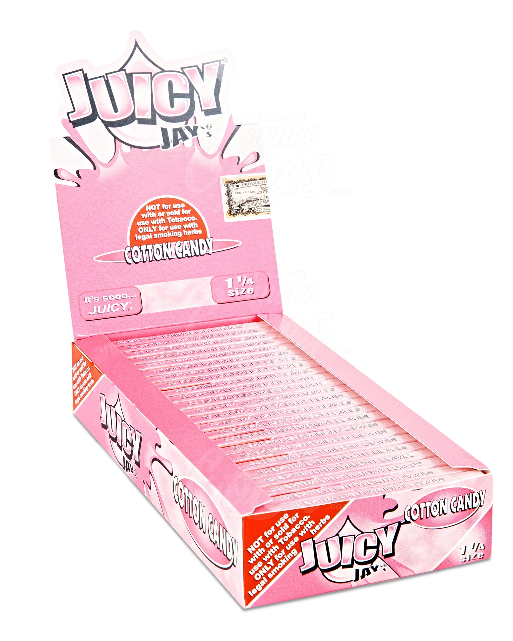 Juicy Jay's 1 1-4 Size Cotton Candy Flavored Hemp Rolling Papers 24/Box - 1