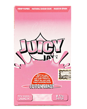 Juicy Jay's 1 1-4 Size Cotton Candy Flavored Hemp Rolling Papers 24/Box - 4
