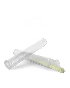 116mm Clear Opaque Child Resistant Pop Top Plastic Pre-Roll Tubes 100/Box Closed - 5