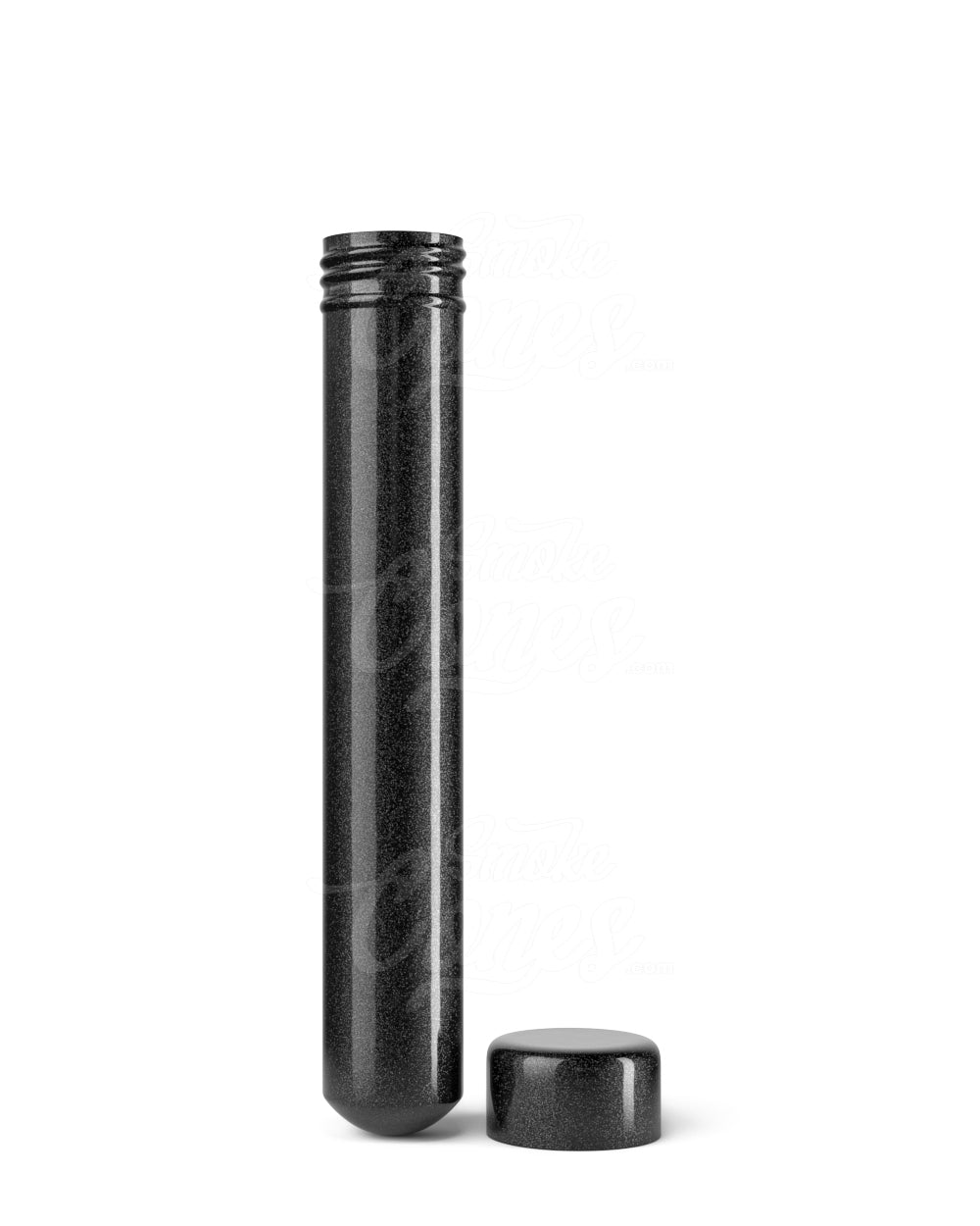 110mm Black Child Resistant Opaque Push Down and Turn Screw On Aluminum Metal Pre-Roll Tubes 250/Box
