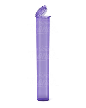 116mm Child Resistant King Size Translucent Pop Top Purple Plastic Pre-Roll Tubes 1000/Box - 1