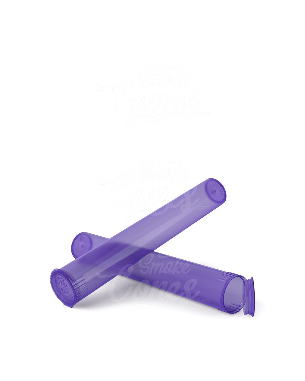 116mm Child Resistant King Size Translucent Pop Top Purple Plastic Pre-Roll Tubes 1000/Box - 5