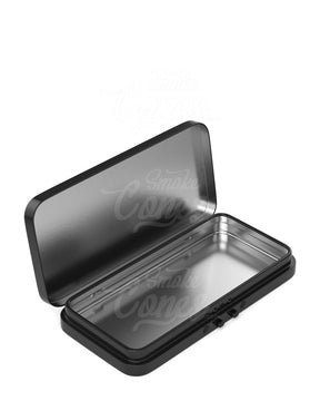 Child Resistant & Sustainable Hinged-Lid Large Edible & Joint Black Tin Box 100/Box - 1