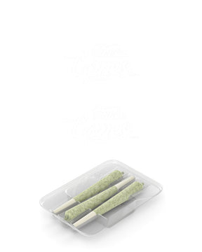 Clear Edible & Joint Box Plastic Insert Tray for 3 Mini 70mm Pre Rolled Cones 100/Box - 2