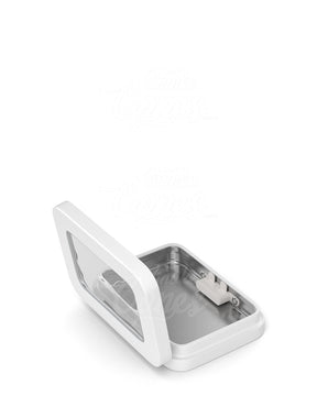 Child Resistant & Sustainable Hinged-Lid Mini Size Vista White Tin Box w/ See-Through Window 100/Box - 7