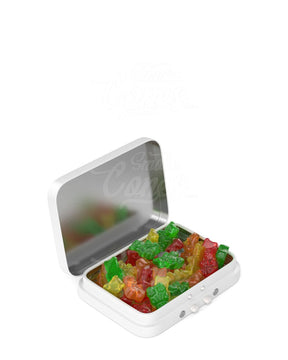 Child Resistant & Sustainable Hinged-Lid Mini Size White Tin Box 100/Box - 3