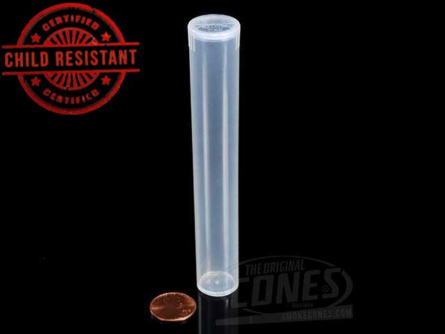 Squeezetops® 109mm Transparent Child Resistant J-Tubes (074300-CR) 1000/Box Clear - 2