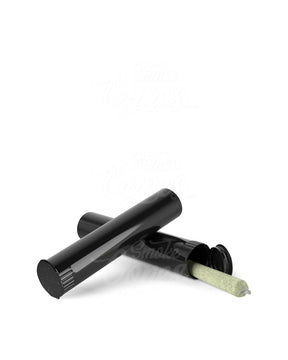 98mm Child Resistant Pop Top Opaque Black Plastic Pre-Roll Tubes