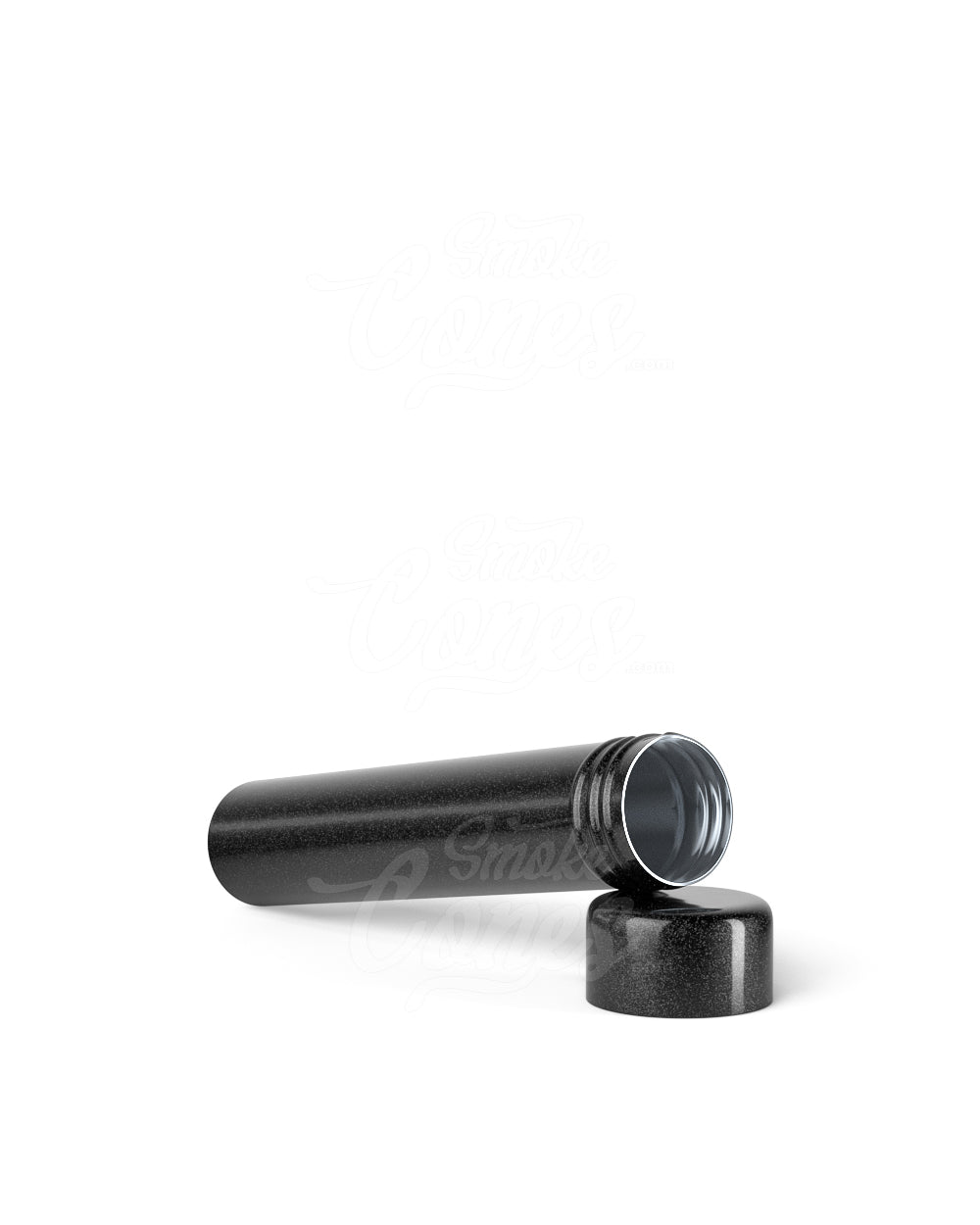 95mm Black Child Resistant Opaque Push Down and Turn Screw On Aluminum Metal Pre-Roll Tubes 250/Box