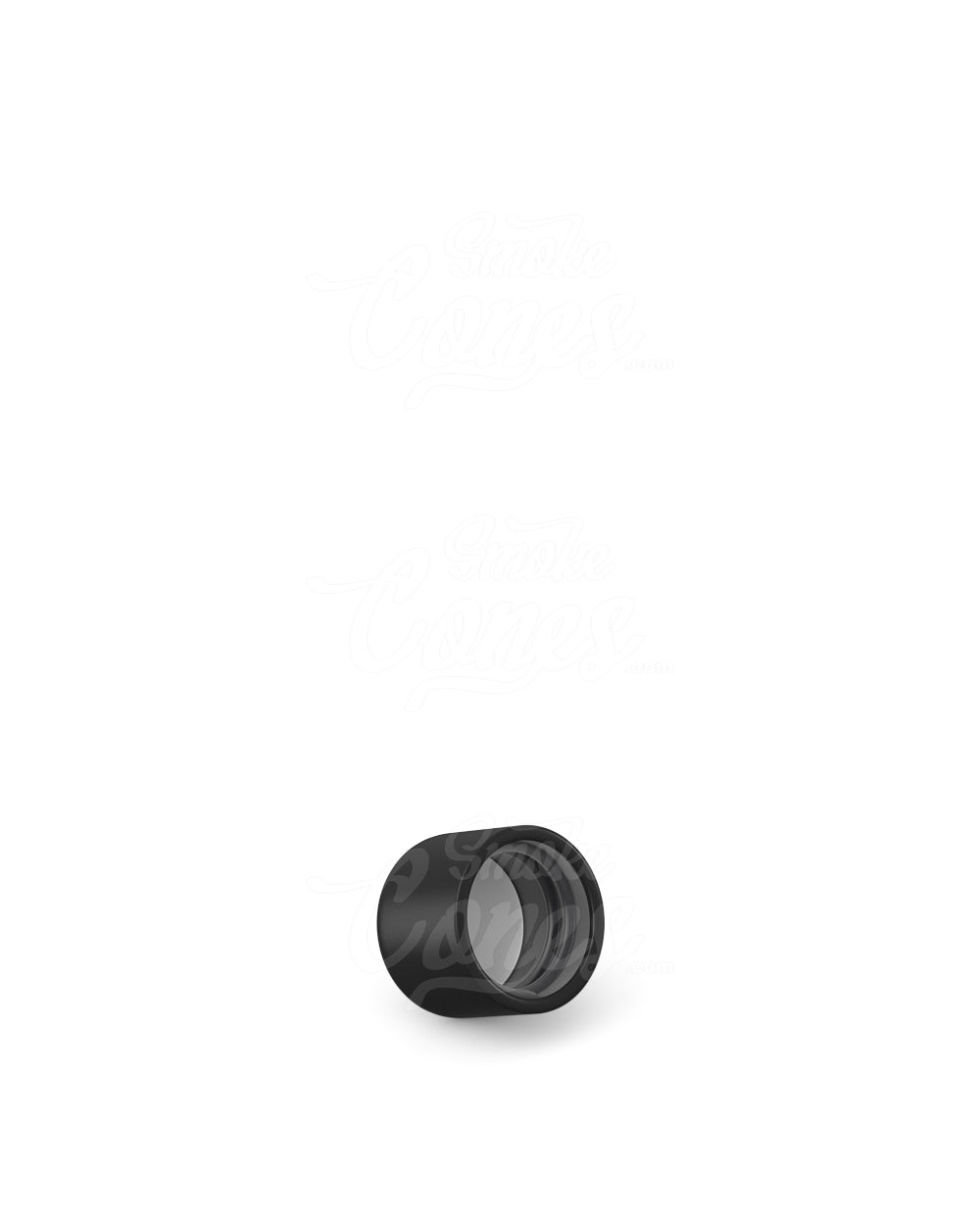 18mm Matte Black Smooth Push and Turn Dome Plastic CR Caps For Glass Tubes w/ Foam Liner 400/Box - 2