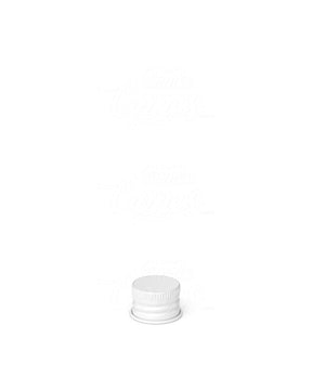 18mm Ribbed Screw Metal Caps With Foam Liner - Glossy White - 400/Box - 3