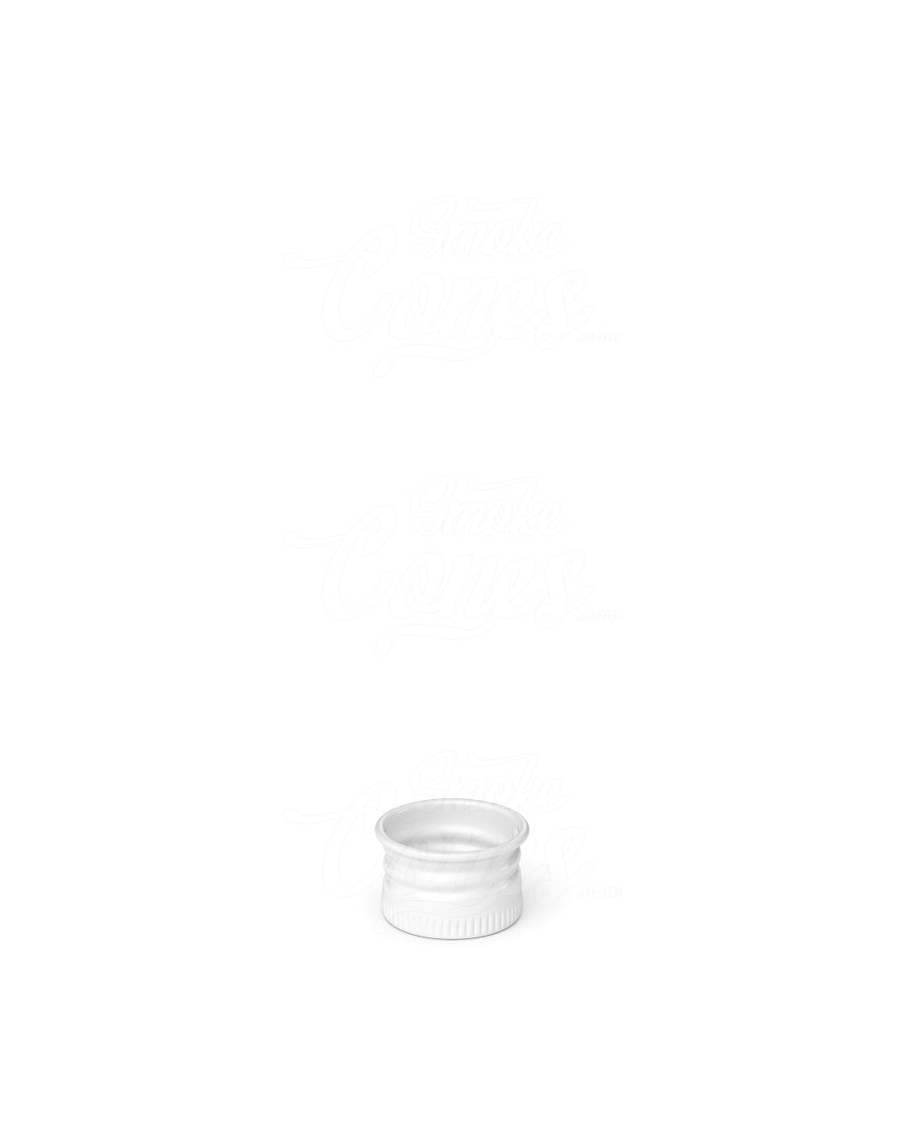 18mm Ribbed Screw Metal Caps With Foam Liner - Glossy White - 400/Box - 4