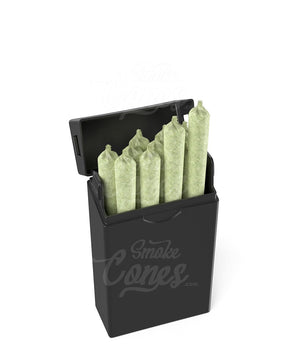 Child Resistant & Sustainable Biodegradable Pinch 'N Flip Edible & Pre-Roll Black Plastic Joint Case 130/Box - 2