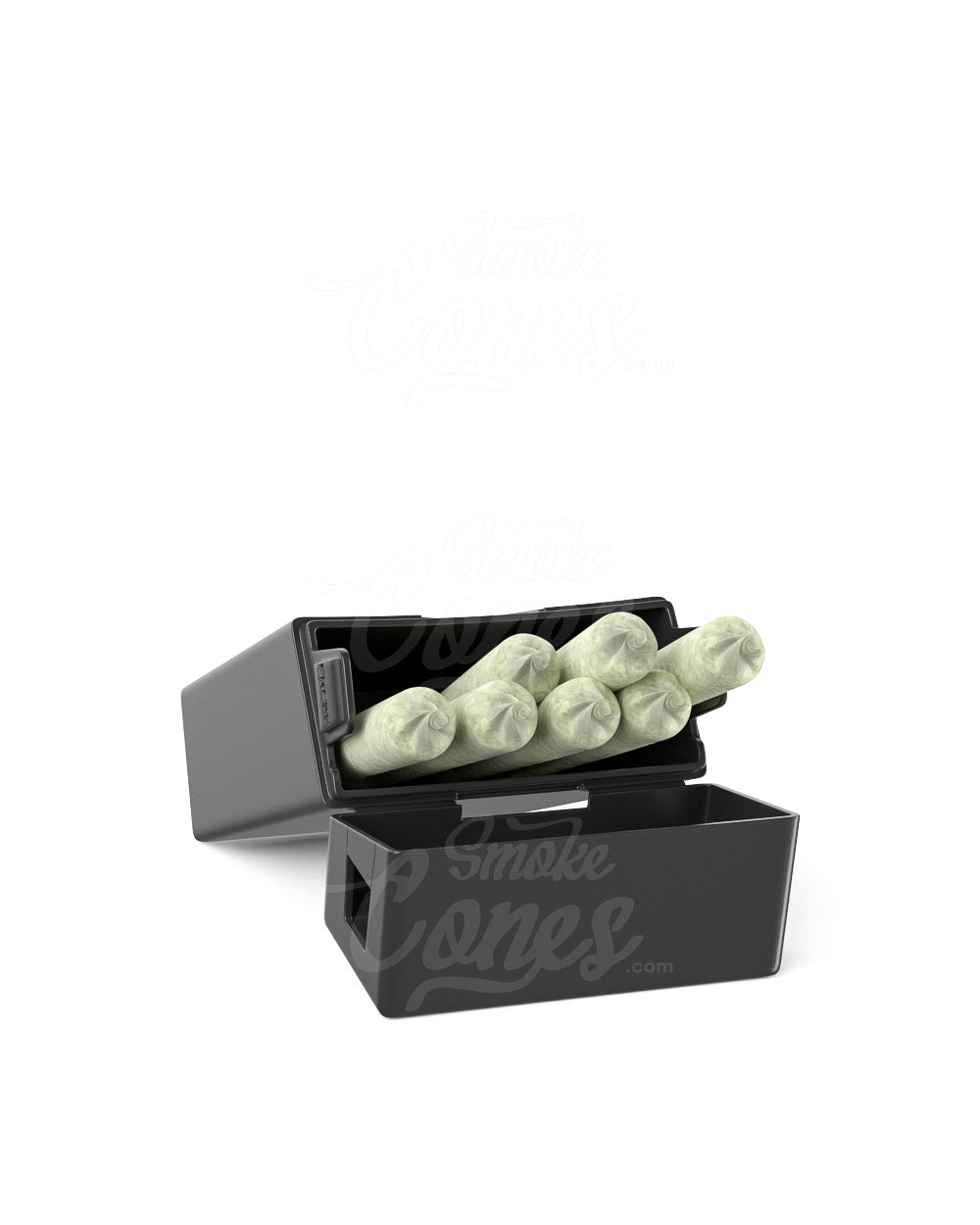 Child Resistant & Sustainable Biodegradable Pinch 'N Flip Edible & Pre-Roll Black Plastic Joint Case 130/Box - 6