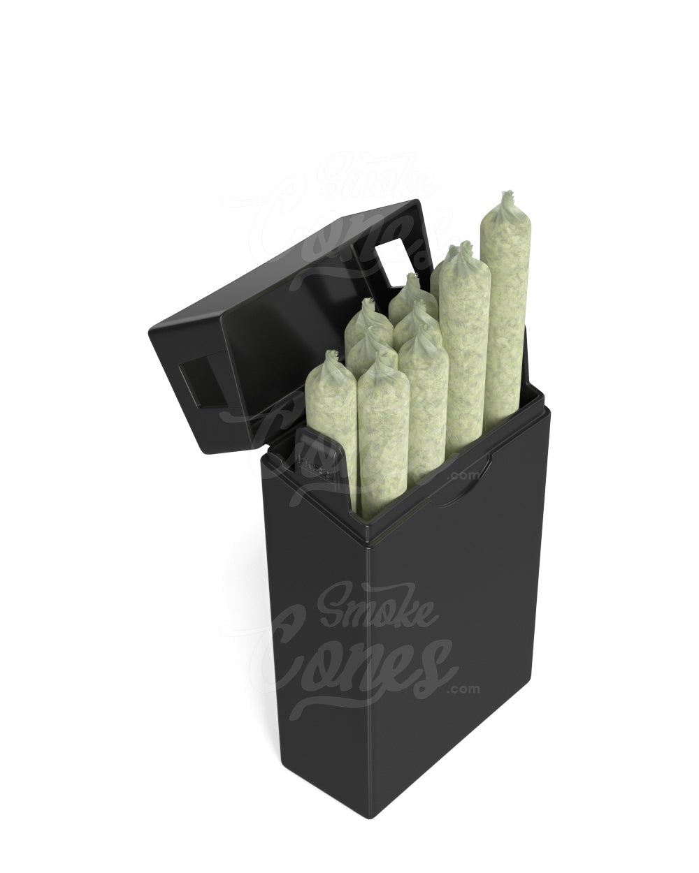 Child Resistant & Sustainable Biodegradable Pinch 'N Flip Edible & Pre-Roll  Black Plastic Joint Case 100/Box