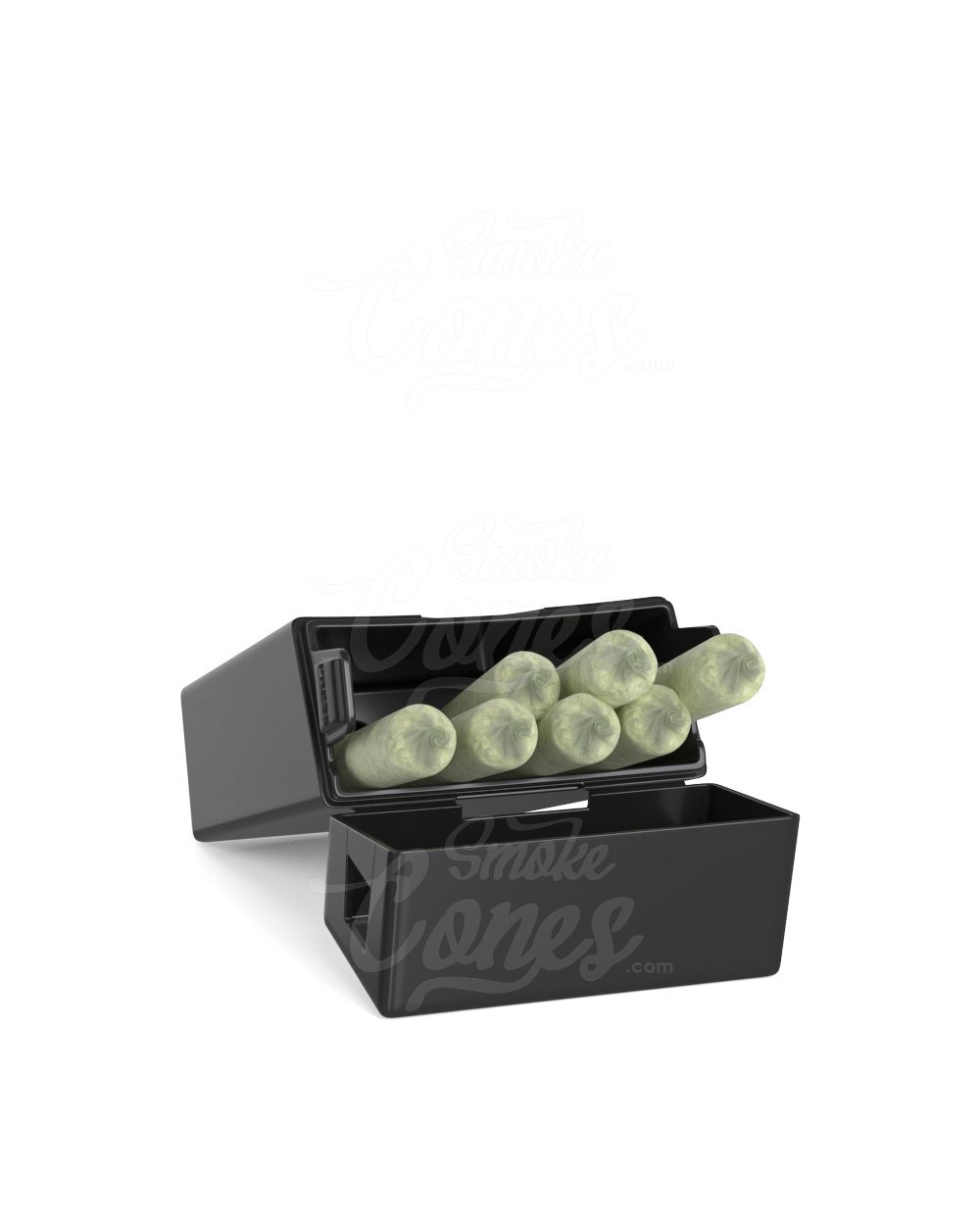 Child Resistant & Sustainable Biodegradable Pinch 'N Flip Edible & Pre-Roll Black Plastic Joint Case 100/Box - 6