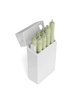 Child Resistant & Sustainable Biodegradable Pinch 'N Flip Edible & Pre-Roll White Plastic Joint Case 130/Box - 2