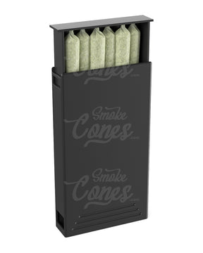 Child Resistant Press 'N Pull Pre-Roll Black Plastic Joint Case 200/Box