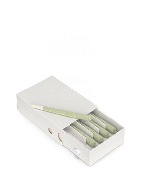 Child Resistant & Sustainable White Paper Pre-Roll Joint Case w/ Press Button 100/Box - 2