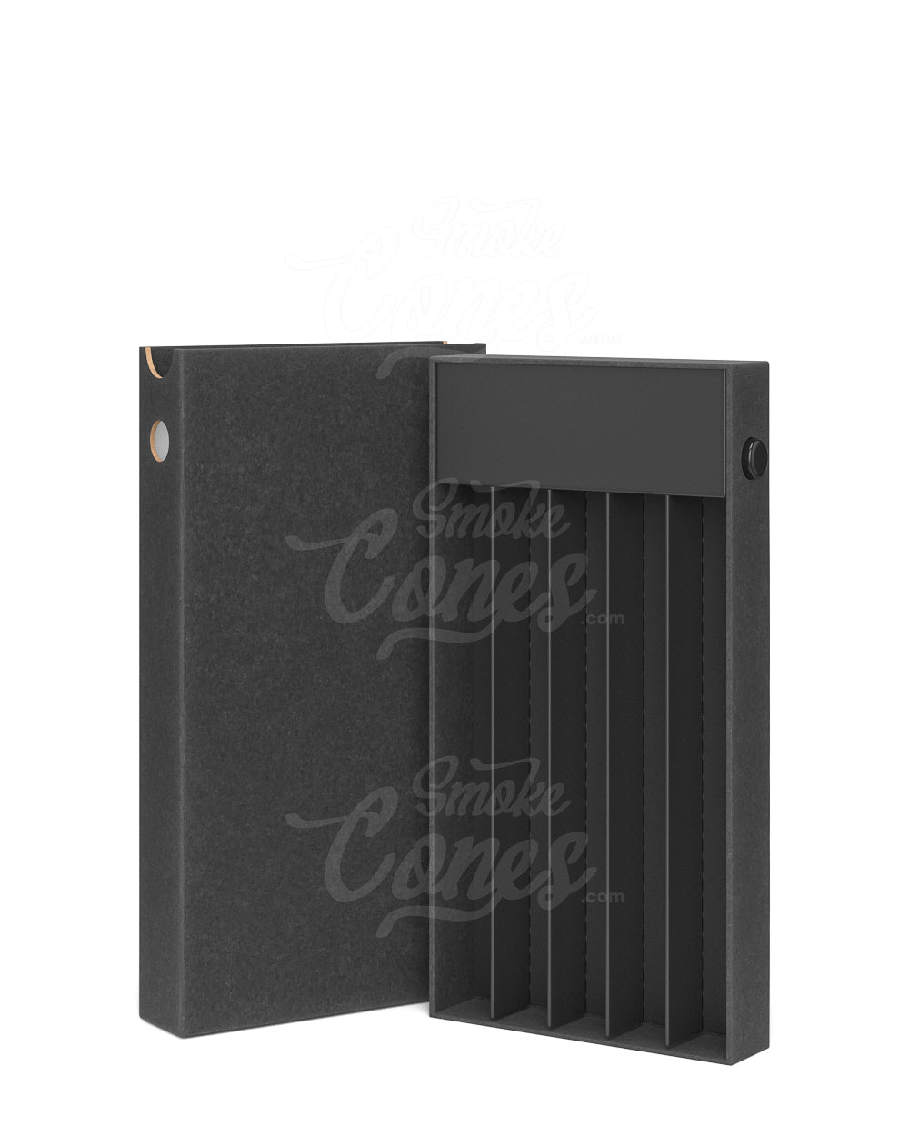 145mm Slim Recyclable Black Cardboard Child Resistant Joint Container With Press Button 100/Box