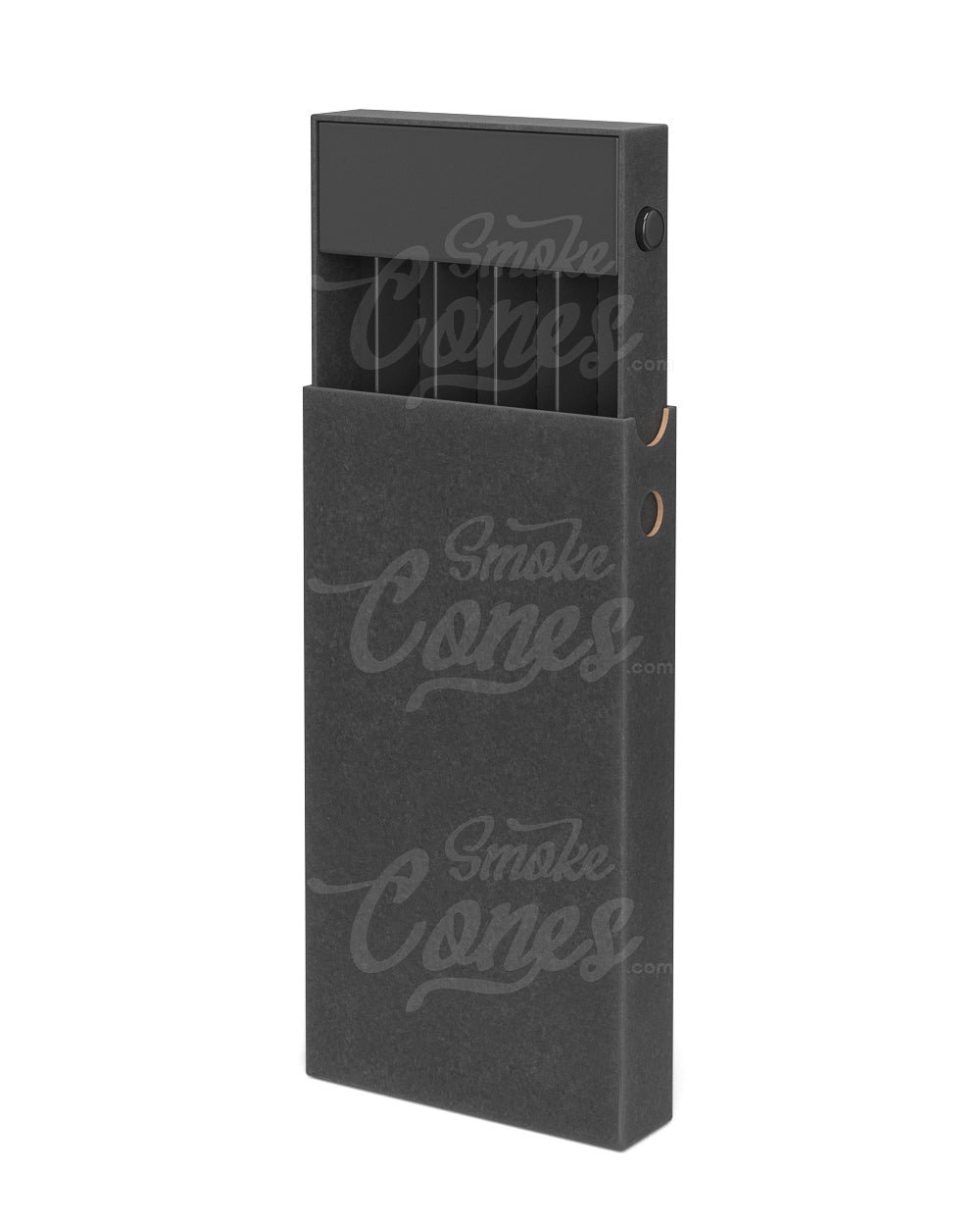 145mm Slim Recyclable Black Cardboard Child Resistant Joint Container With Press Button 100/Box