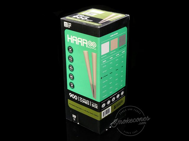 Hara 1 1-4 Size Bio-Organic Pre Rolled Paper Cones 900/Box - 1