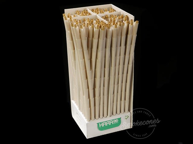 Hara 1 1-4 Size Bio-Organic Pre Rolled Paper Cones 900/Box - 2