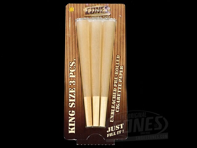 109mm Natural King Size Cones 3 Pack - 3