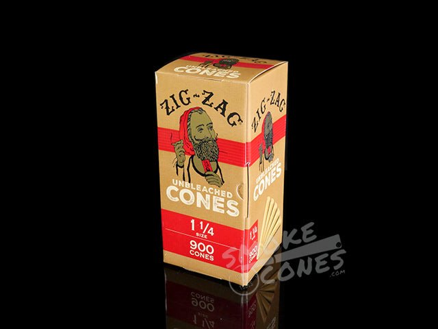 Zig-Zag 1 1-4 Size Pre Rolled Unbleached Paper Cones 900/Box - 1