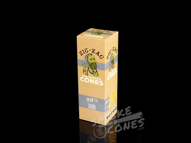 Zig-Zag 98's Unbleached Pre Rolled Paper Cones 100/Box - 1